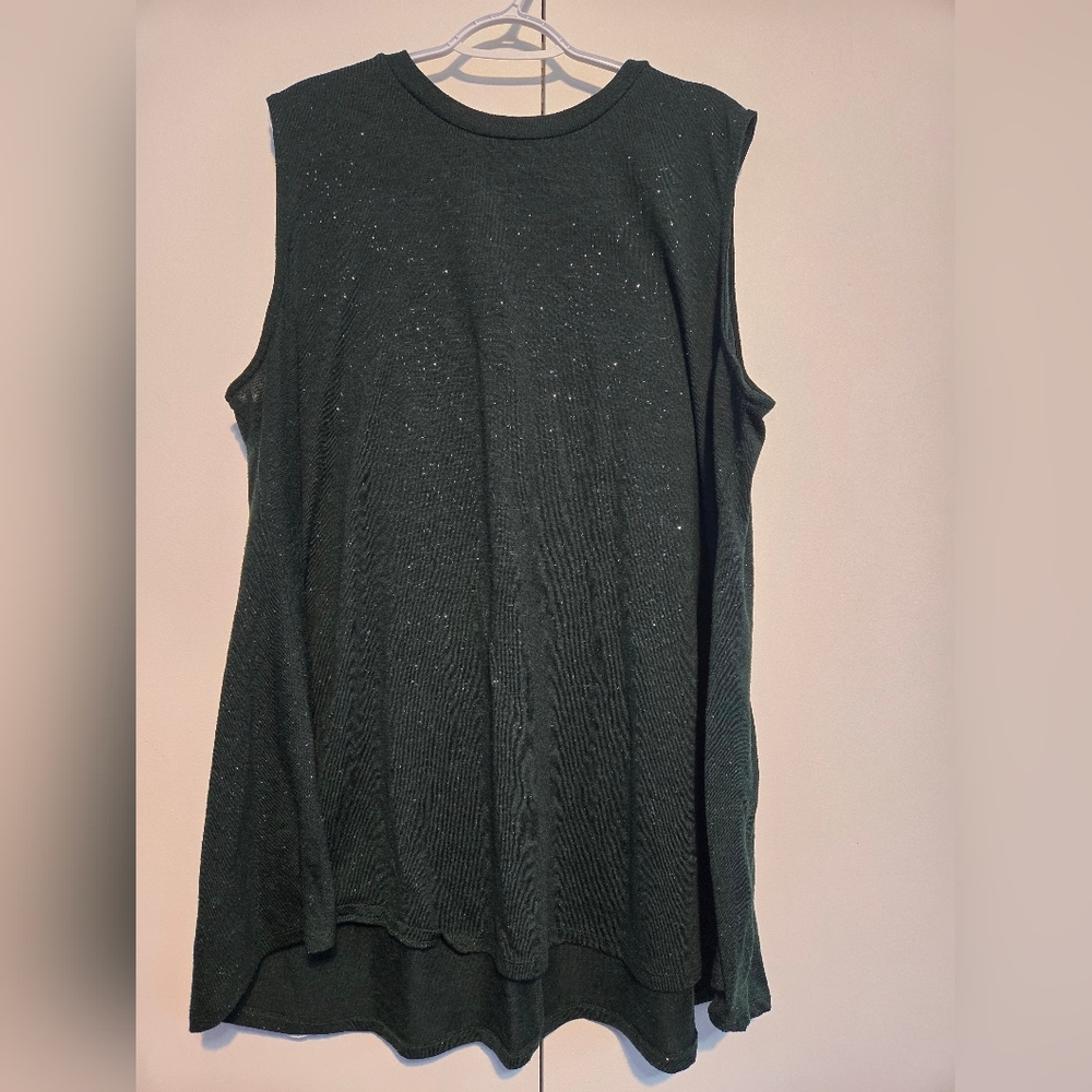 Lane Bryant Deep Green Shimmer Sleeveless Women's Top-‎ Size 26/28